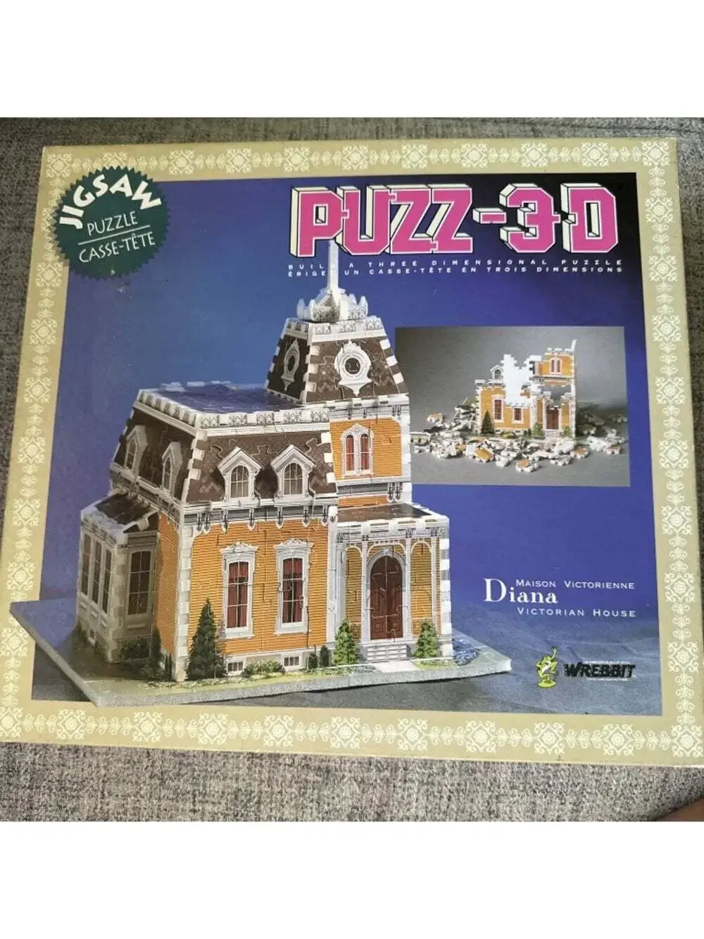 Vintage Wrebbit Puzz-3D Diana Victorian House Complete Maison Victorienne Puzzle